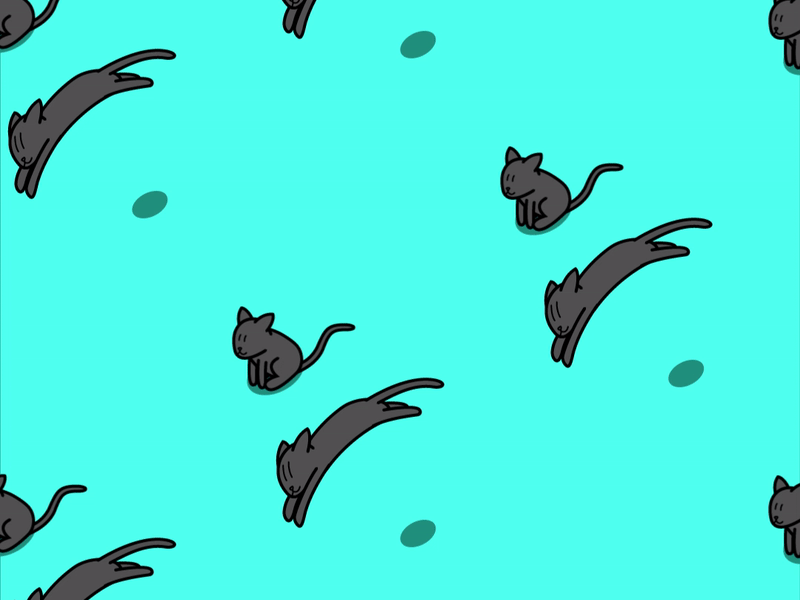 Kittens 2d animation black cat cats design frame by frame animation illustrator jump kittens loop motion vector