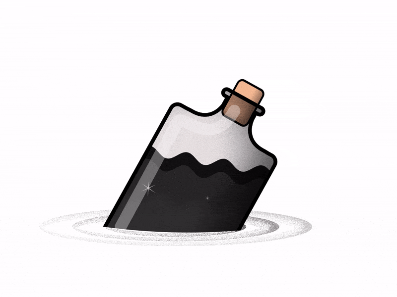 Drinking Stars 2d animation bottle drink floating illustrator motion motion graphics stars vector waves