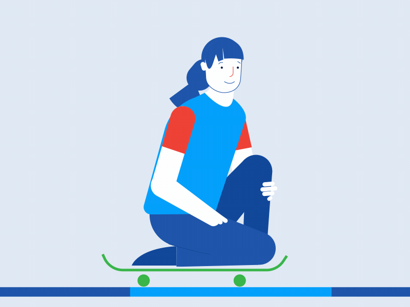 In case of smoke, skate Pt.1 2d animation animation blue character fire illustration motion motion graphics skate skategirl smoke vector