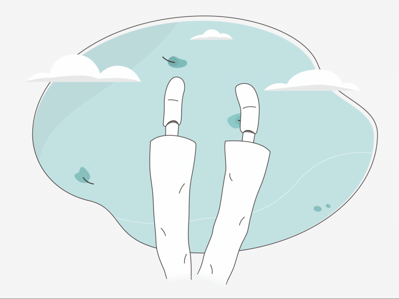 Blue Sky 2d animation animation blue cloud feet illustration leaf motion sky vector wind