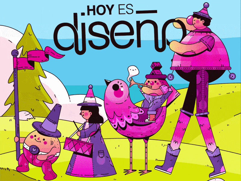 Hoy Es Diseño by Ana Velasco 2danimation after effects animation character circus design illustration motion motion graphics vector walk walk cycle