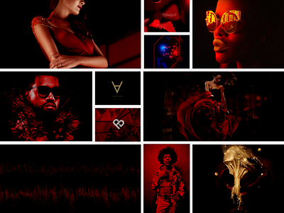 Mood Board for Beat.Box branding gold mood board music red visual design