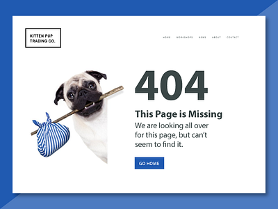 Lost Pup 404 Page 404 background e commerce flat interface material photo store ui ux web