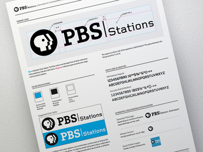 PBS Stations Identity Guidelines brand brand book branding color color palette identity logo pbs public media pubmedia typography
