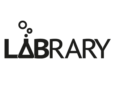 Labrary Logo 1.1 contrast flask lab library logo monochrome project