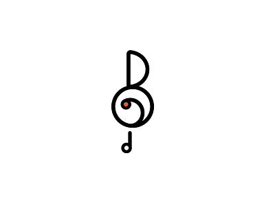 Brooklyn Wind Symphony logo- working b clef icons illustration logo minimalist music simple treble