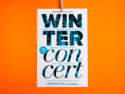 Winter Concert Poster band blue concert orange poster typography winter