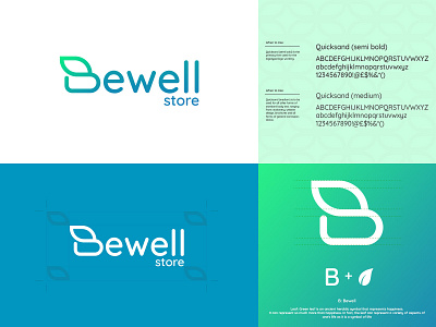 Bewell store Identity branding corporate design flat graphic design identity illustration logo minimal typography vector