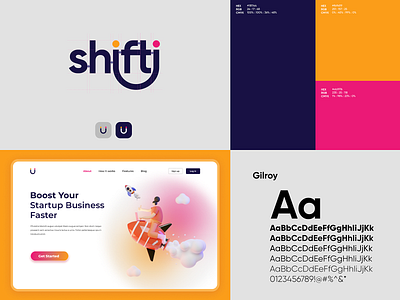 shifti branding branding corporate design flat flat design graphic design identity illustration logo minimal typography vector