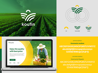 koufin brand identity branding clean corporate design flat flat design graphic design identity illustration logo logo design minimal nature typography vector web web design website