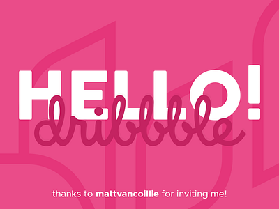 Hello Dribbble! branding design dribbble first shot invited logo player shot thank you