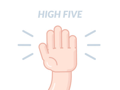 High Five! animation flat hands illustration