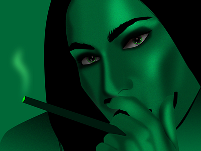 the green lady design digital drawing illustration