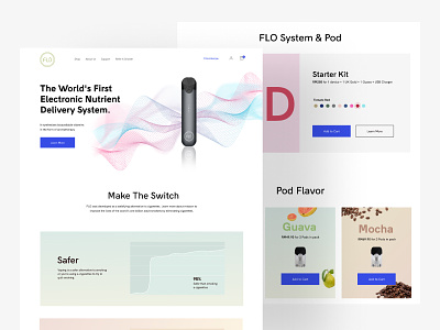 Flo Ecommerce Website Landing Page e cigarette ecommerce landingpage minimalist ui vape web website