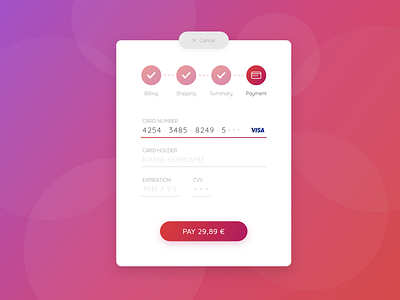 Payment UI #dailyui #002 002 adobexd checkout credit card dailyui design payment training ui