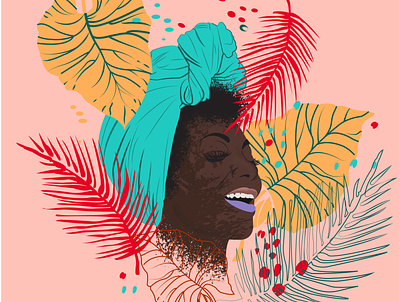Black woman magic adobe illustrator afrowomen design digitalart illustration illustration design portrait portrait illustration vector