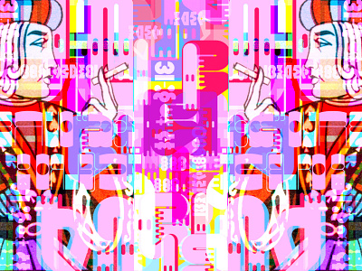 The Certain Same art big bold colors characters collage digital digital art illustration jacks kanji kings language languages letters magic mind multiverse symbols symmetry typography voidz