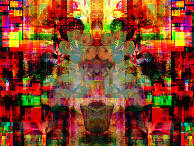 The Reflecting Red of Old Wolves abstractrealism collage color dreams dribbble flowers glitchart graphicdesign identity illusion illustration magic multiverse nature plants print symbols transformation typography