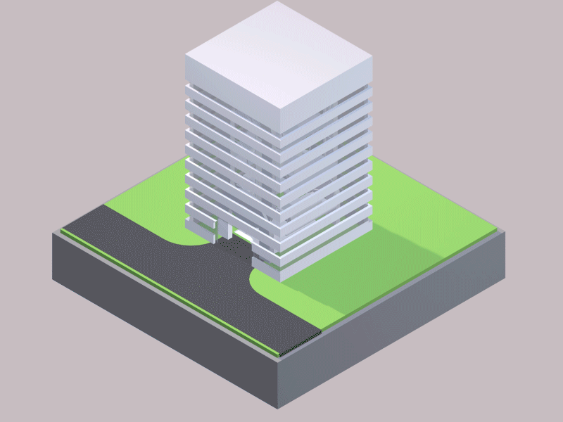 Elevated Parking Lot Demo 3d 3d animation