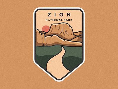 ZION badge logo animal branding caracter design illustration ilustractor logo tshirt vector