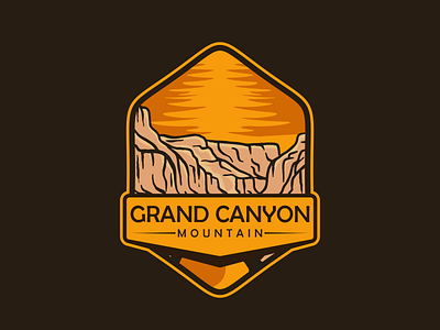 grand canyon badge logo design badge branding design grand canyon ilustractor logo mountain mountain logo vector