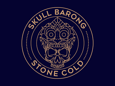 skull barong logo badge barong branding design illustration ilustractor line line art logo retro skull tshirt vector vintage