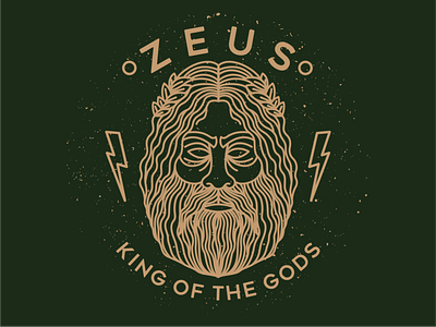 zeus branding design goods illustration ilustractor king line art lineart logo tshirt vector vintage zeus