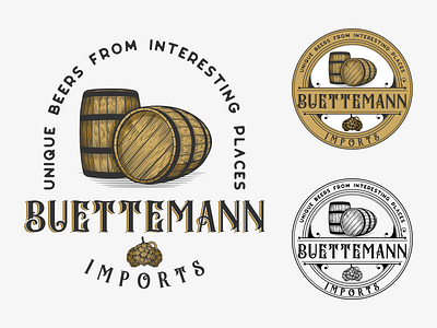 buetteman logo barrel beer beer branding branding design illustration ilustractor logo tshirt vector vintage