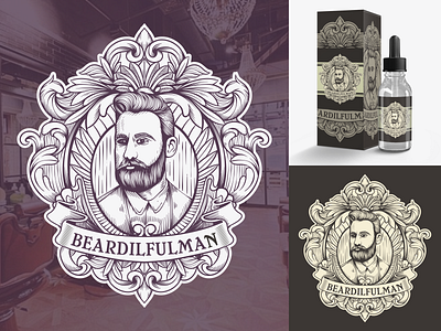 beardifulman vintage logo illustration beard beards branding caracter design illustration ilustractor logo man tshirt vector vintage