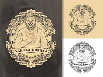 vanilla gorilla vintage logo animal design gorilla gorilla logo illustration ilustractor logo tshirt vector vintage