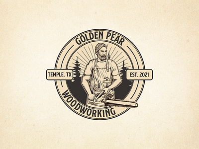 golden pear woodworking logo