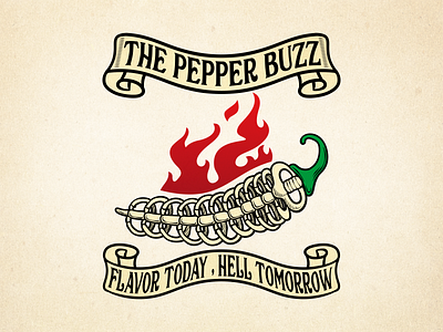 Logo For the pepper buzz design illustration ilustractor logo tshirt vector vintage