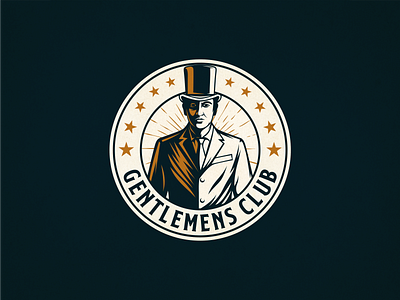 Logo For gentleman club branding design illustration ilustractor logo tshirt vector vintage