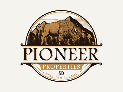 pioneer logo design illustration ilustractor logo vector vintage