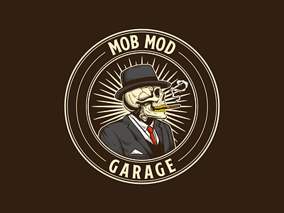 Mod Mob Garage vintage logo branding design graphic design illustration ilustractor logo tshirt vector vintage