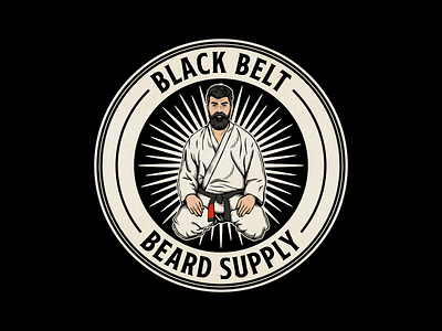 black belt beard supply Logo design graphic design illustration ilustractor logo tshirt vector vintage