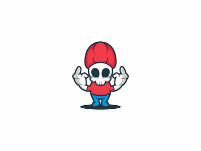 skull caracter design logo skull