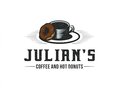 Julian's - Coffee and Hot Donuts logo concept coffe donut ilustractor logo