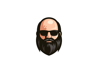 BEARD MAN beard caracter design logo