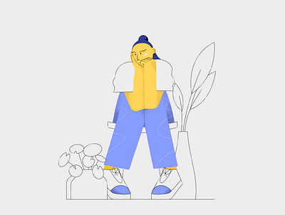 Plants & Chill adobe character design design illustration illustrator vector
