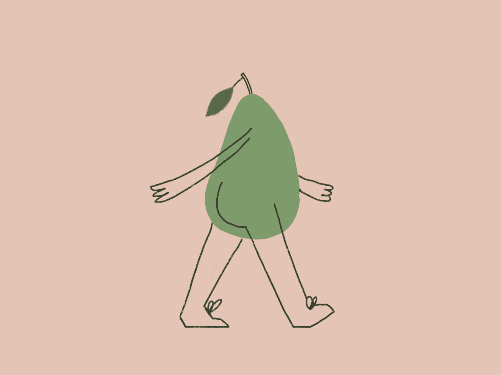 Mr Pear animation character design dribbble illustration motion procreate procreate app walk cycle walkcycle