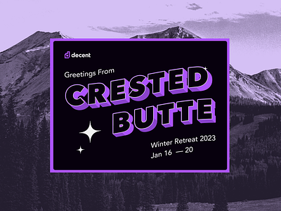 Greetings from Crested Butte postcard typography