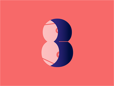 8 8 boobs icon illustration type typography