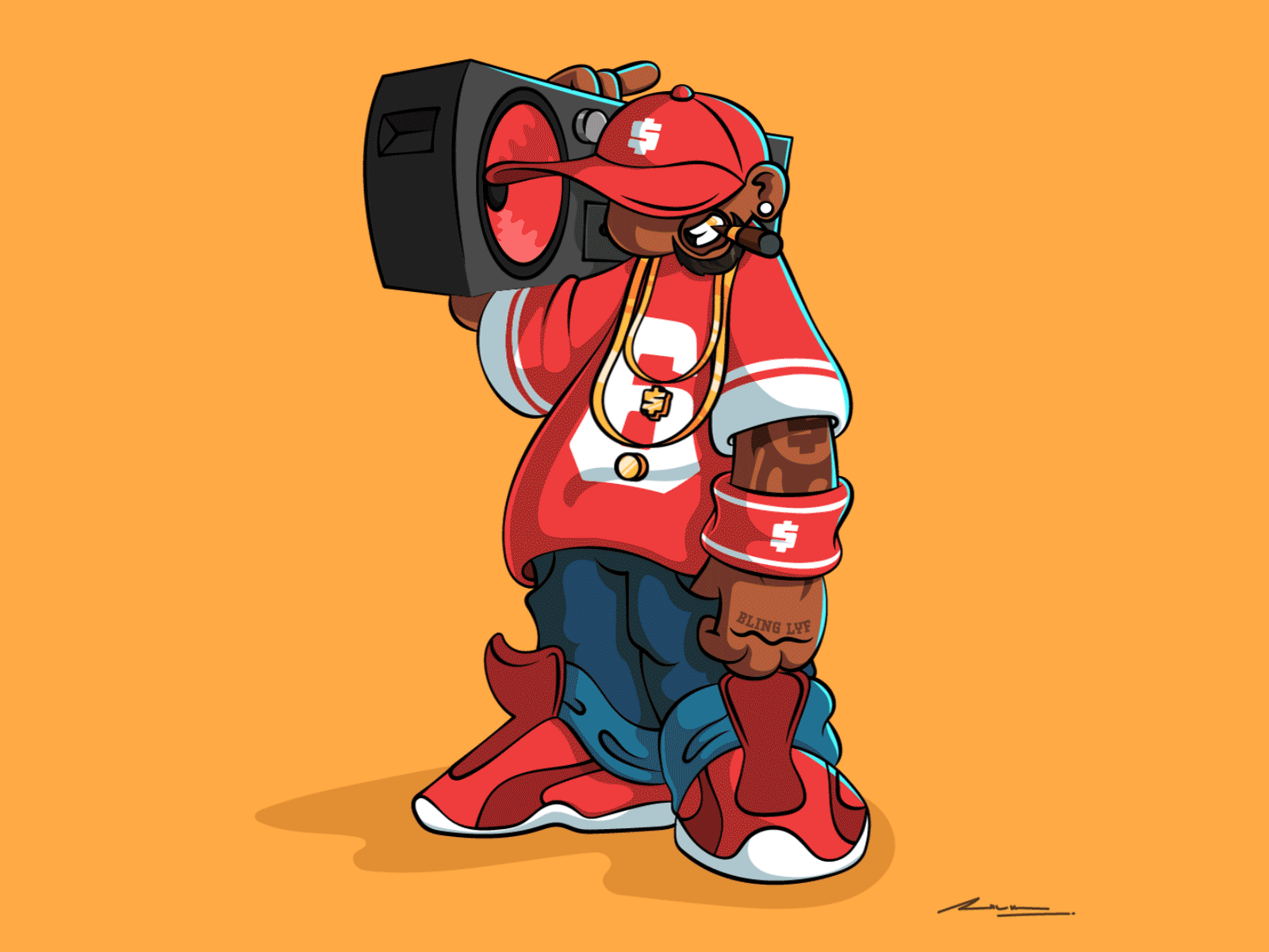 Rapstar Swagger adobe animation cartoon character character design creative digital art gif hip hop illustration motiongraphics swagger vector