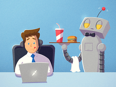 How Ai Assists Customer Support Agents :) blog cover creative digital art freshdesk freshworks funny graphic design illustration photoshop