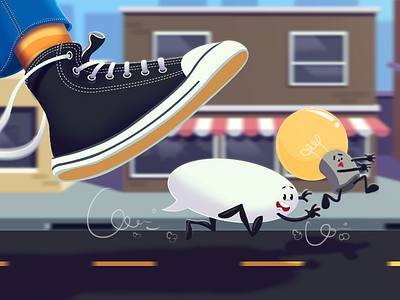 Stomping on other people's ideas ? blog cover cartoon character creative digital art freshdesk freshworks funny graphic design illustration photoshop visualisation