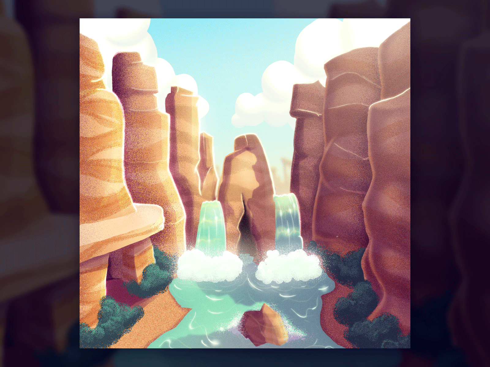 W 36 days of type 36 days of type canyons creative digital art gif illustration photoshop waterfall
