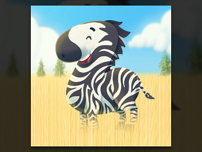 Z 36 days of type cartoon character creative digital art funny grassland illustration photoshop savanna visualisation zebra