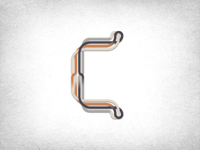 Letter C 4 colors alphabet blend c connections letter loop overlap ribbon
