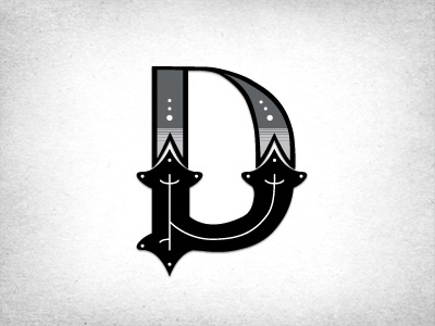 Letter D alphabet capital d dark gothic letter monotone victorian